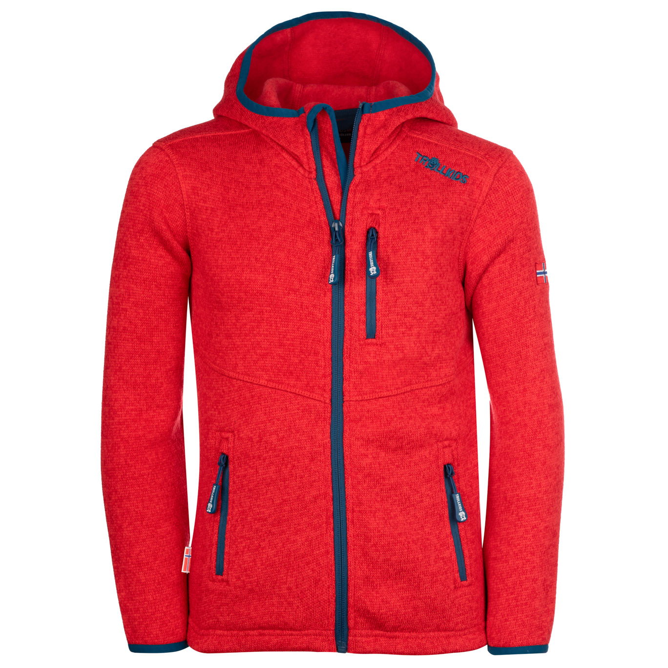 Флисовая жилетка Trollkids Kid's Jondalen XT, цвет Spicy Red/Dolphin Blue защитная куртка nidecker predator safety jacket white red s