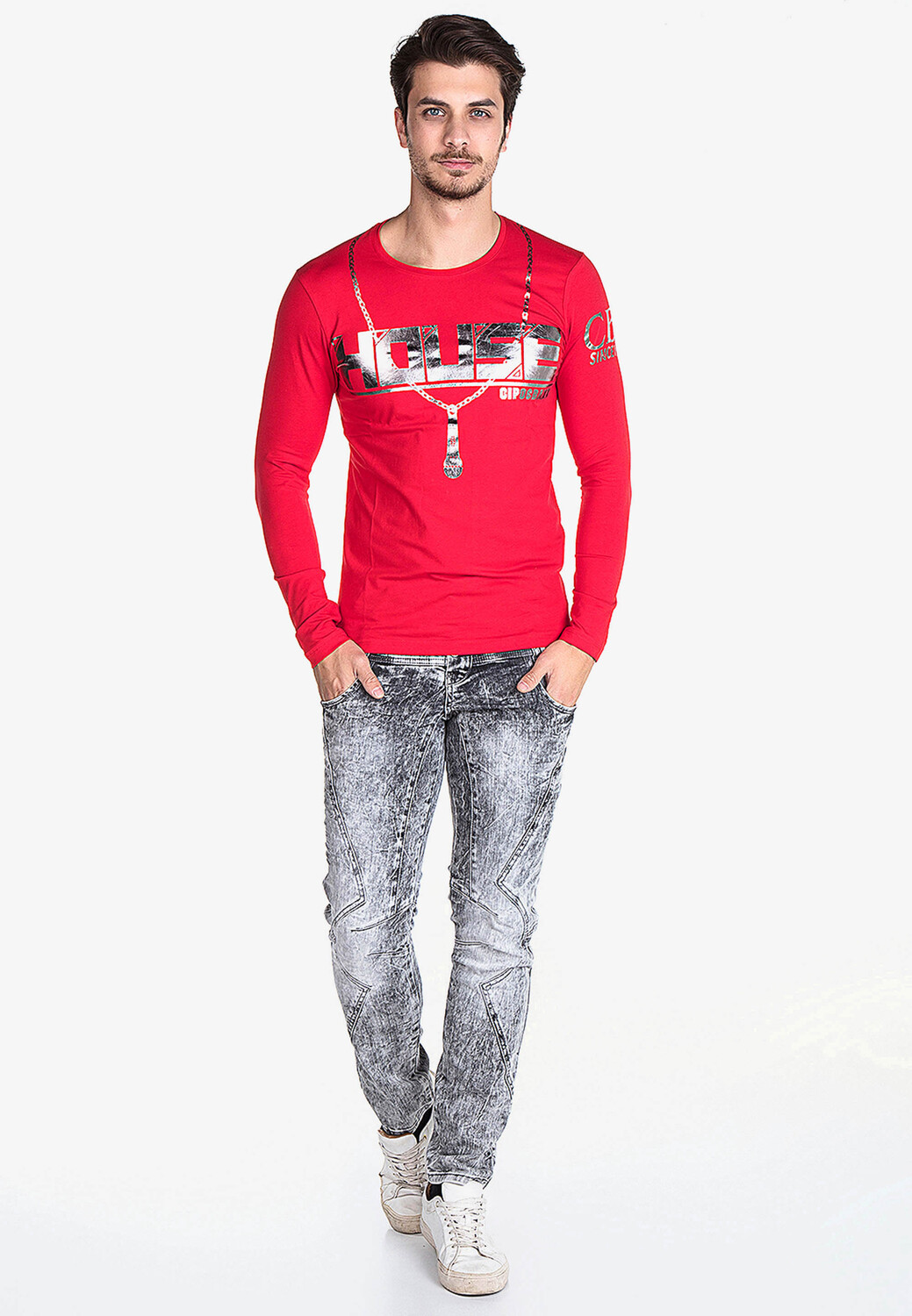 

Лонгслив Cipo & Baxx Sweatshirt, красный