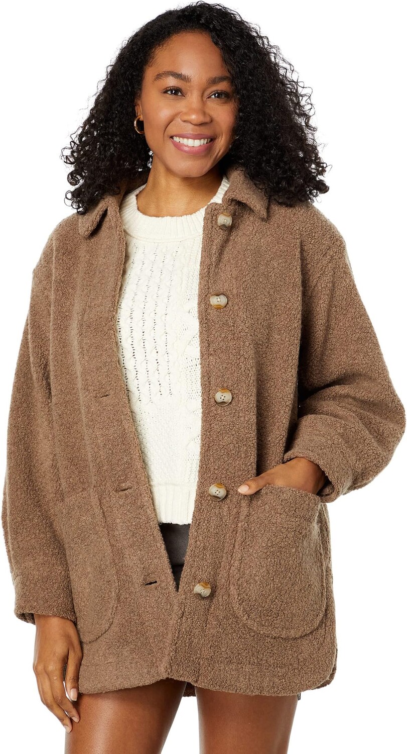 

Рубашка-Куртка Teddy Belrose Madewell, цвет Heather Oatmeal Sherpa