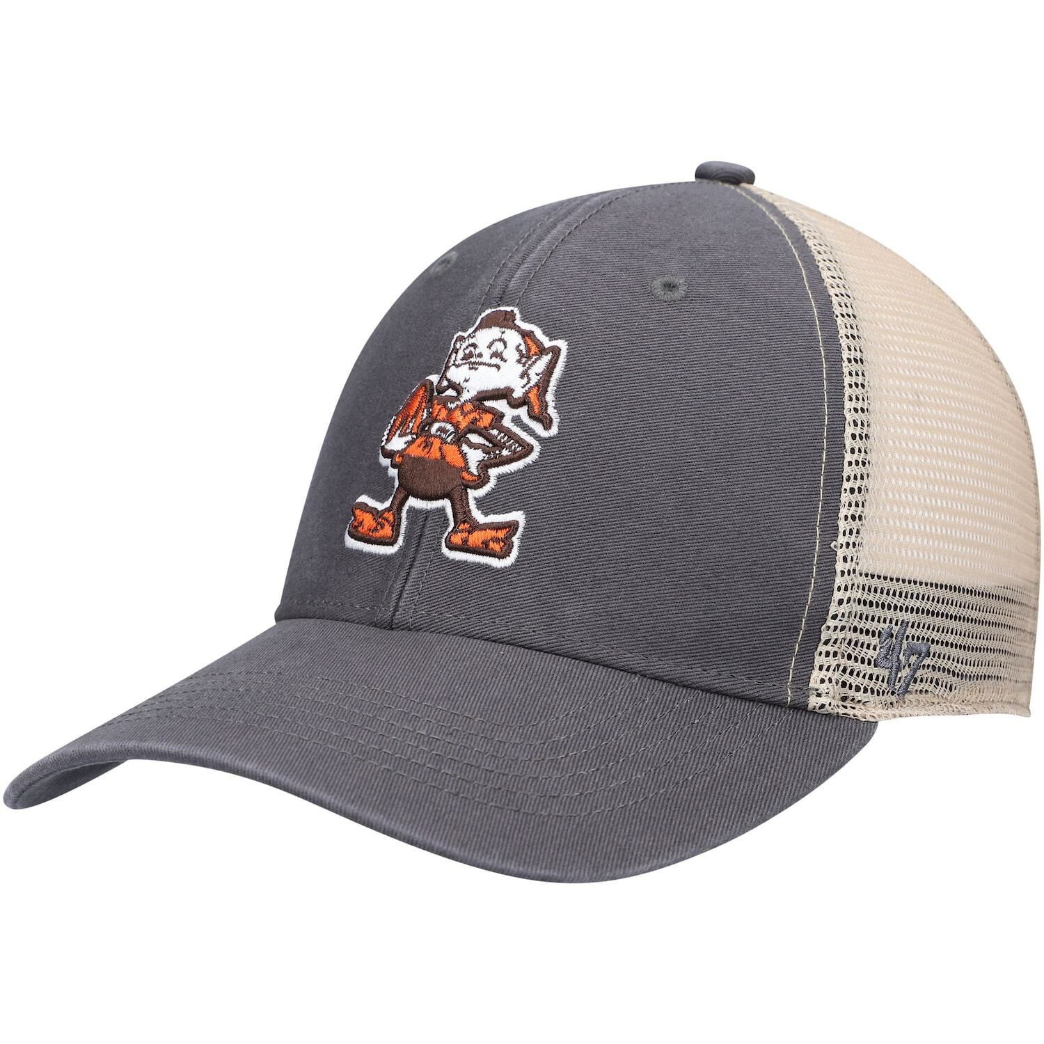

Мужская темно-угольная/натуральная кепка Cleveland Browns Flagship MVP Snapback '47