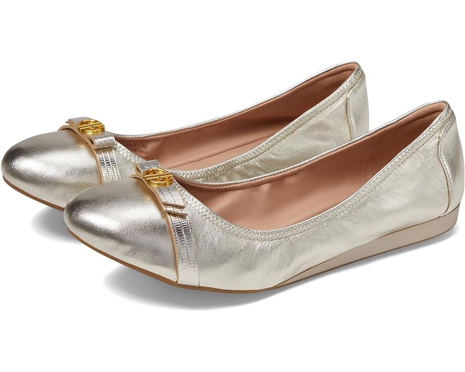 Балетки Cole Haan Tova Bow Ballet, цвет Gold Talca