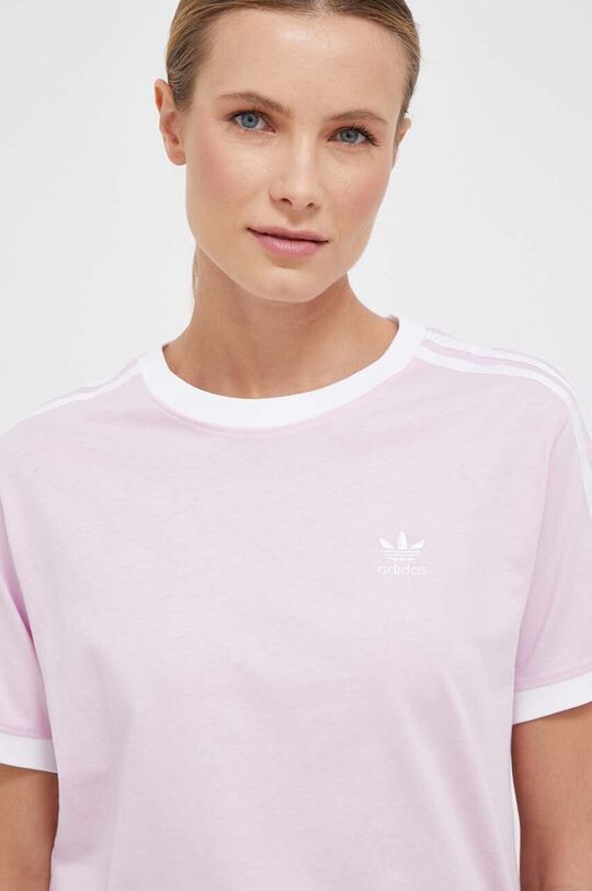 

Хлопковая футболка adidas Originals, розовый