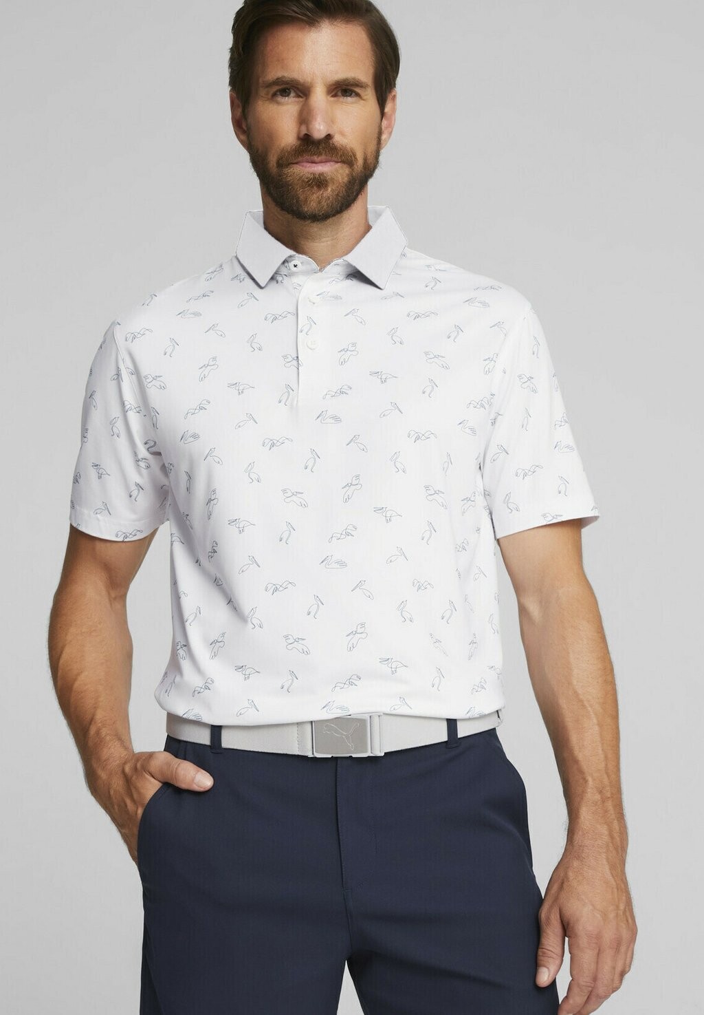 

Рубашка-поло Cloudspun Echo Puma, цвет white glow navy blazer