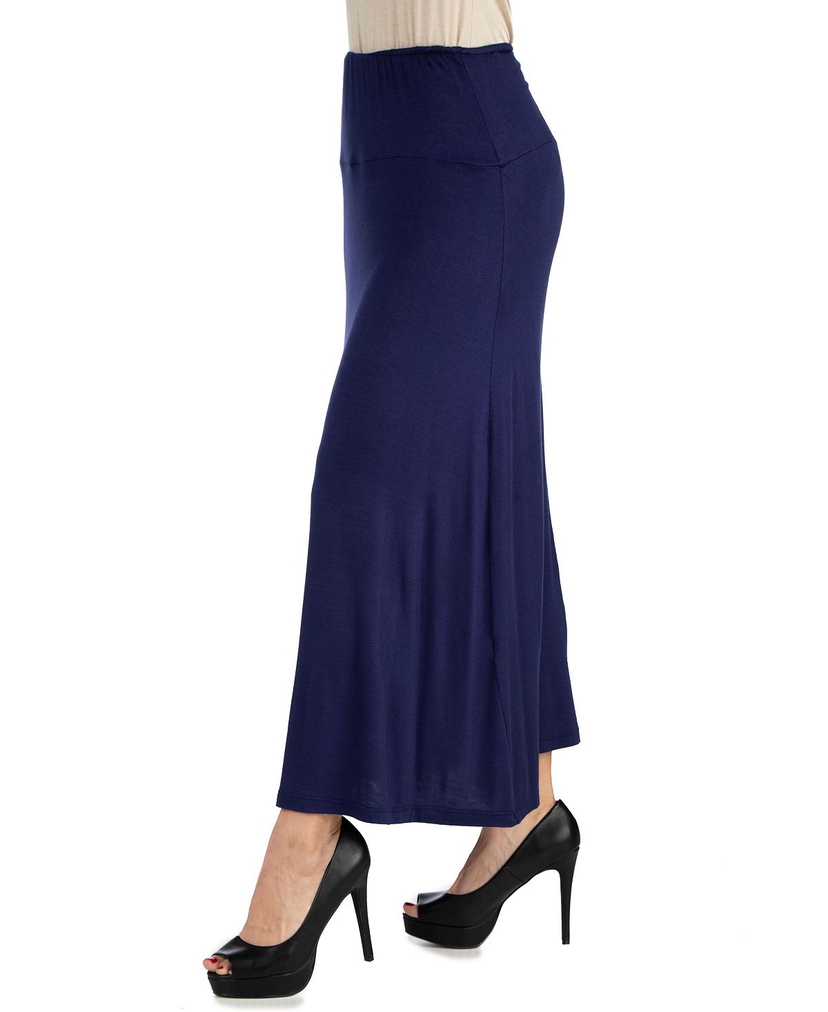 Женская макси-юбка с эластичной резинкой на талии 24seven Comfort Apparel, темно-синий кроссовки kinetix comfort keya navy