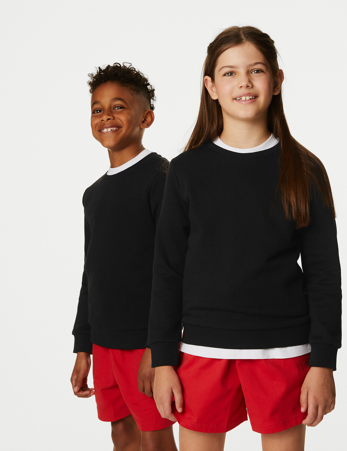 

Хлопковая толстовка унисекс с круглым вырезом (2–16 лет) Marks & Spencer, черный