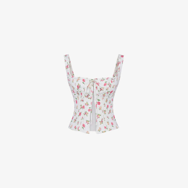 

Топ chicca из смесового льна с цветочным принтом House Of Cb, цвет rose print