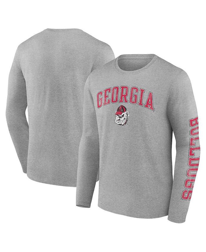 

Мужская футболка с длинными рукавами и логотипом Heather Grey Georgia Bulldogs Fanatics, серый