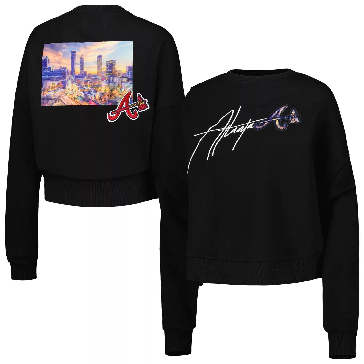 

Женский пуловер Pro Standard черного цвета Atlanta Braves City Scape, свитшот