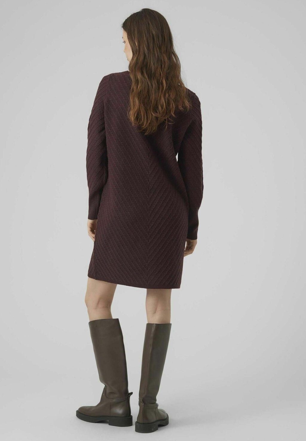 

Платье Vero Moda VMANJASTINNA LS BOATNECK GA EXC, цвет winetasting
