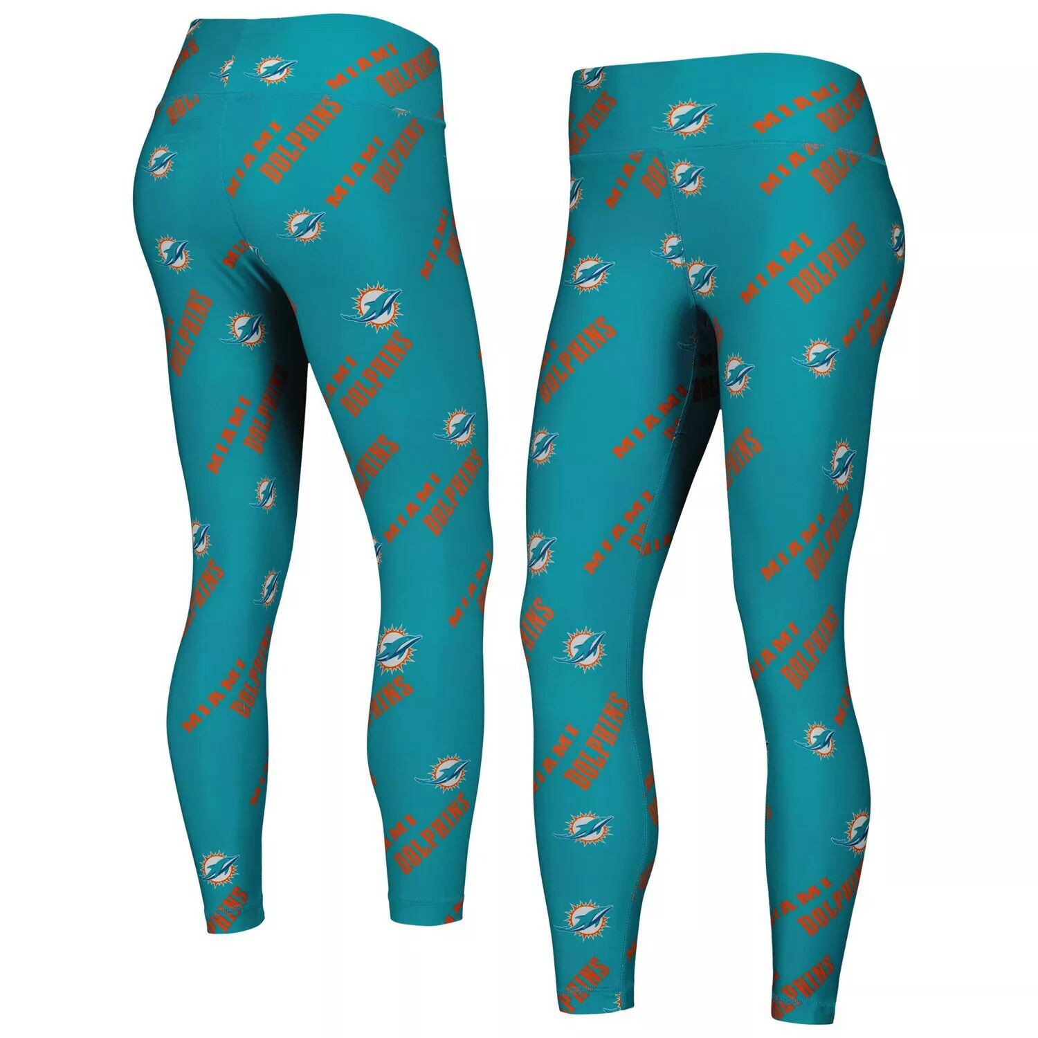

Женские леггинсы Concepts Sport Aqua Miami Dolphins с принтом по всей поверхности