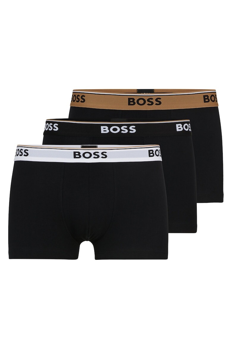 

Боксеры с логотипом на поясе - 3 пары Boss, черный