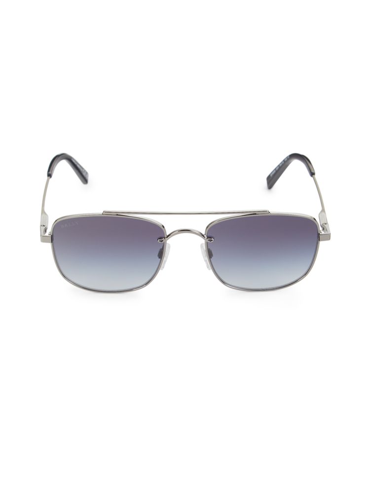 Прямоугольные солнцезащитные очки 54MM Bally, цвет Gunmetal