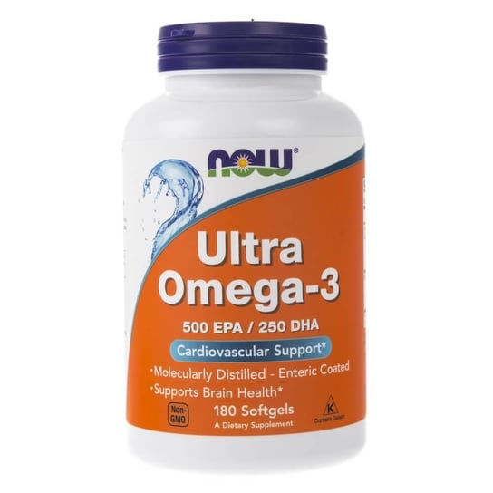 Биологически активная добавка Ultra Omega-3 500 EPA/250 DHA Now Foods, 180 капсул биологически активная добавка solgar double strength omega 3 700 mg epa