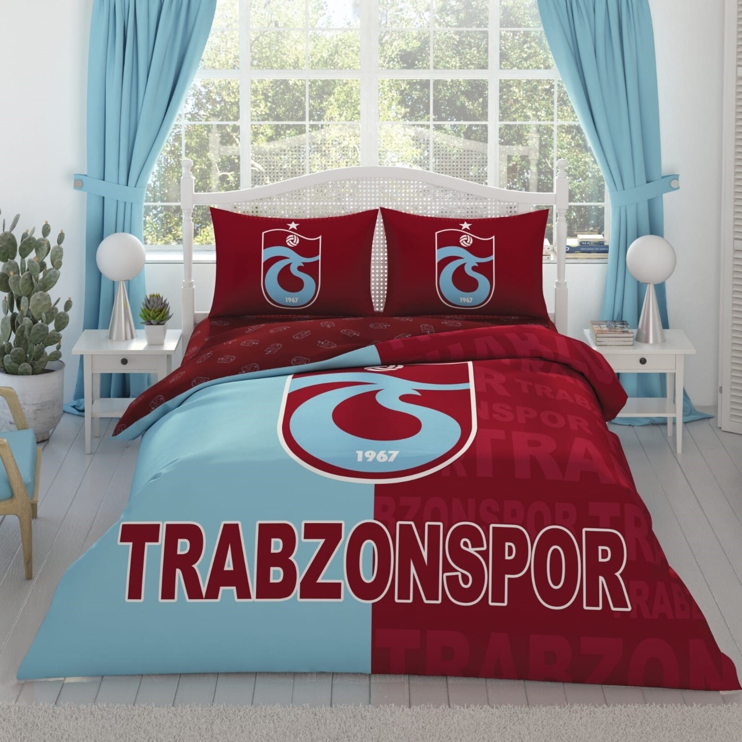 

Лицензированный Tac Комплект постельного белья Trabzonspor Бордовый Красный Синий