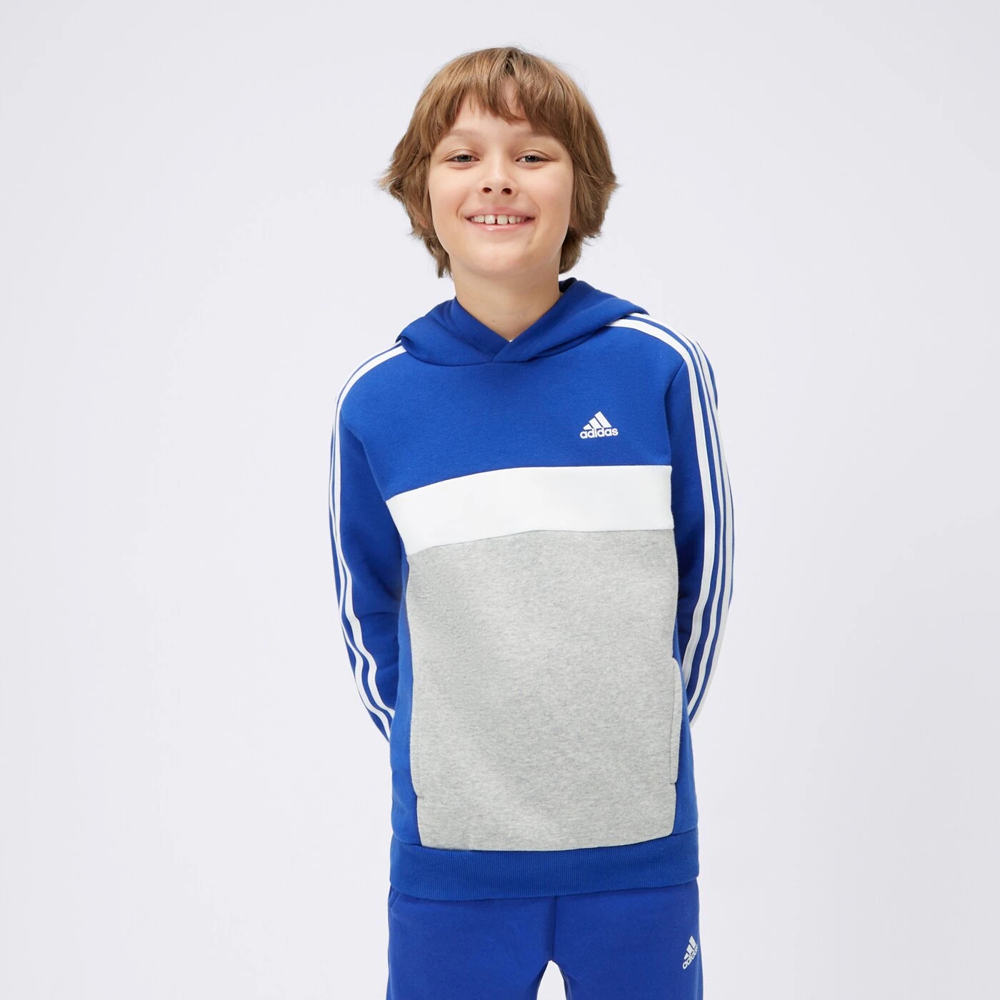 Свитшот Adidas с капюшоном, синий