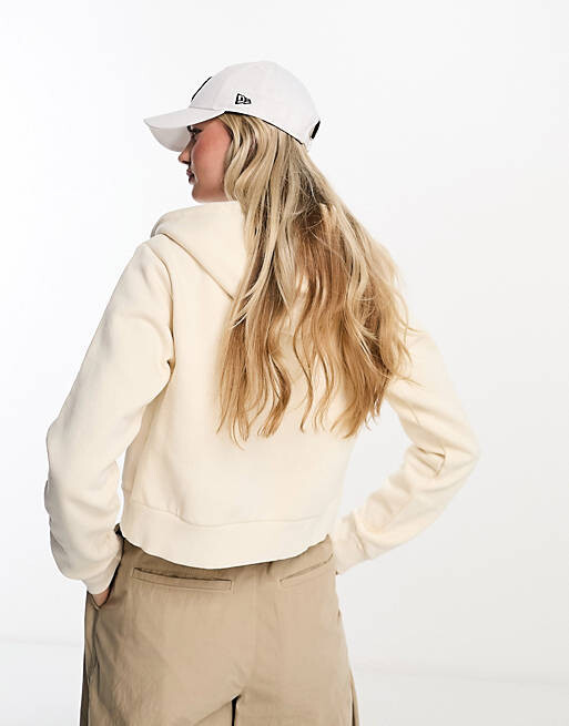 

Укороченное худи цвета экрю на молнии Pull&Bear