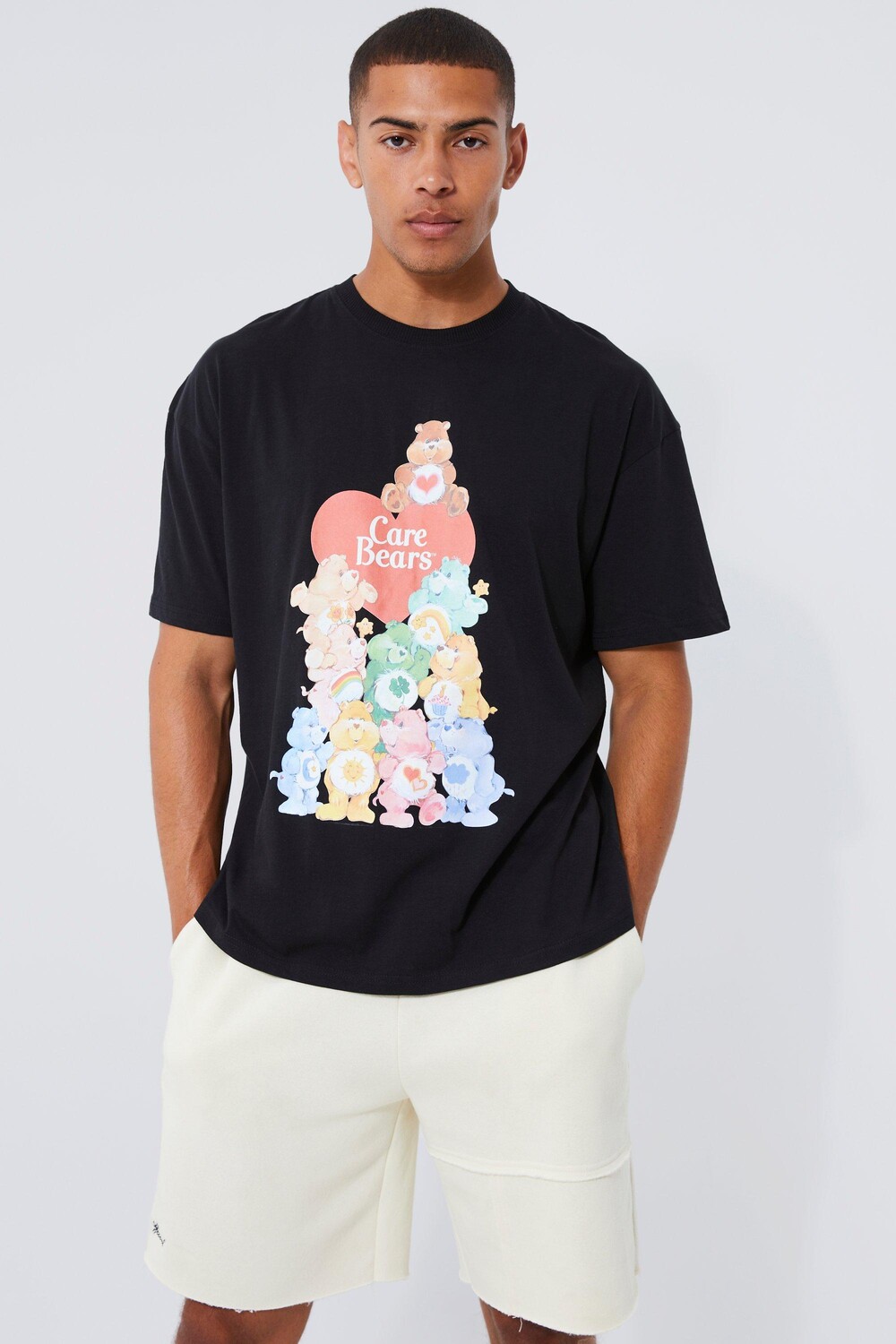 

Футболка оверсайз с лицензией care bears Boohoo, черный