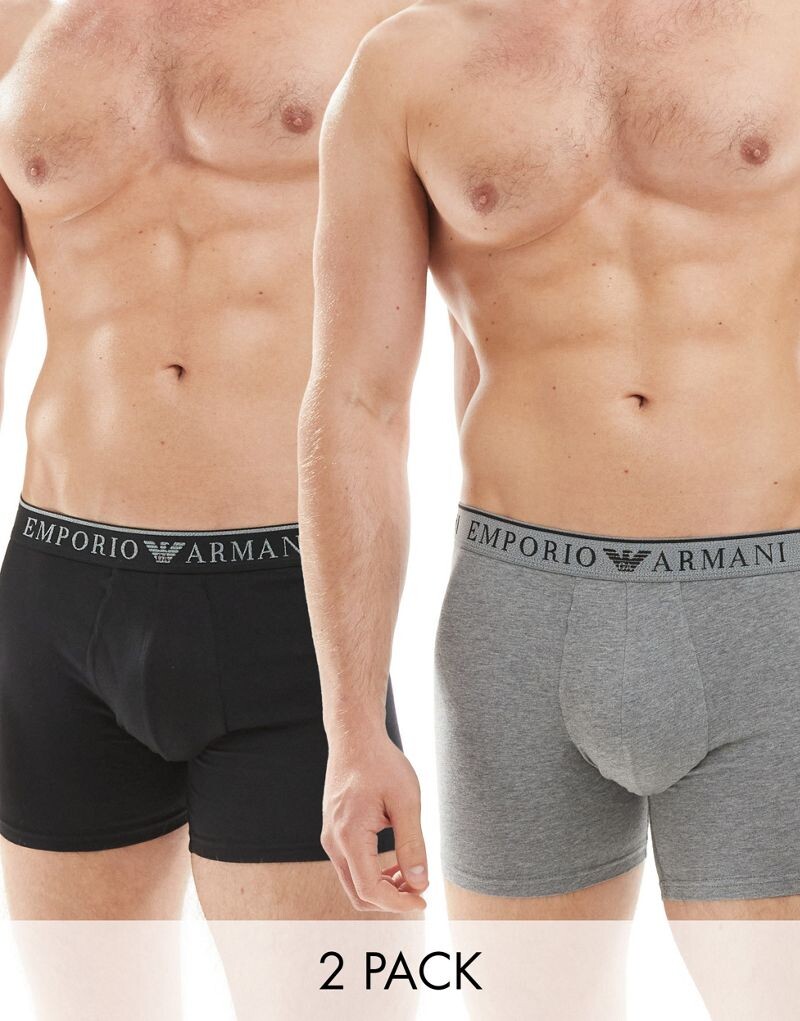 

Набор из двух боксеров черного и серого цвета Emporio Armani Bodywear