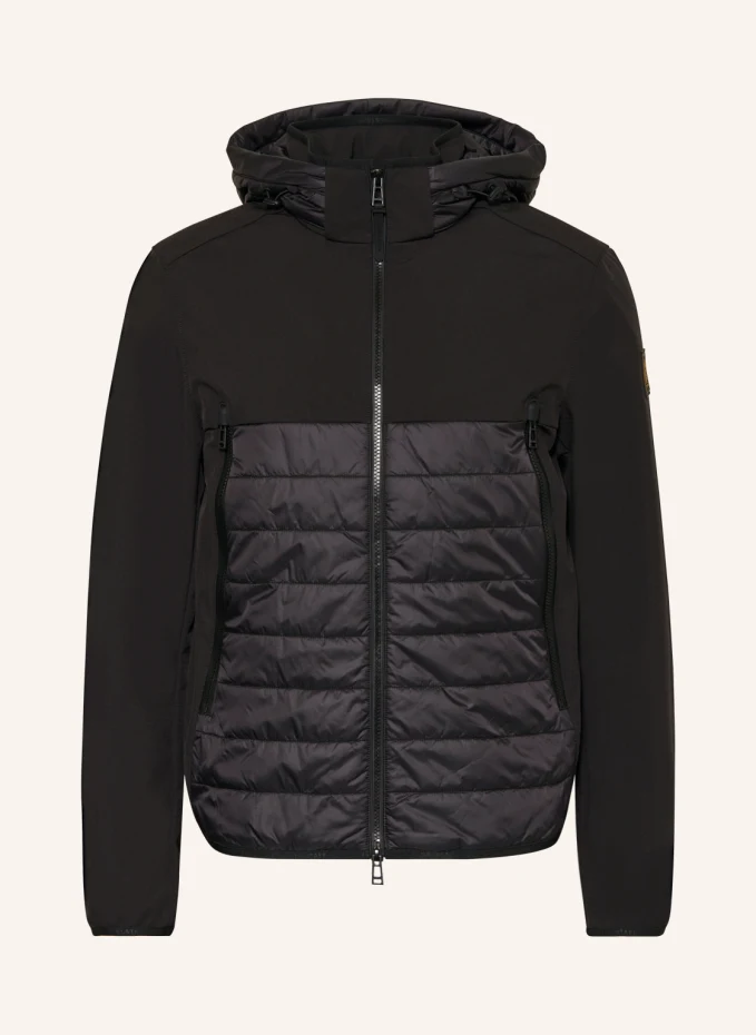 

Стеганая куртка boundary из смесового материала со съемным капюшоном Belstaff, черный