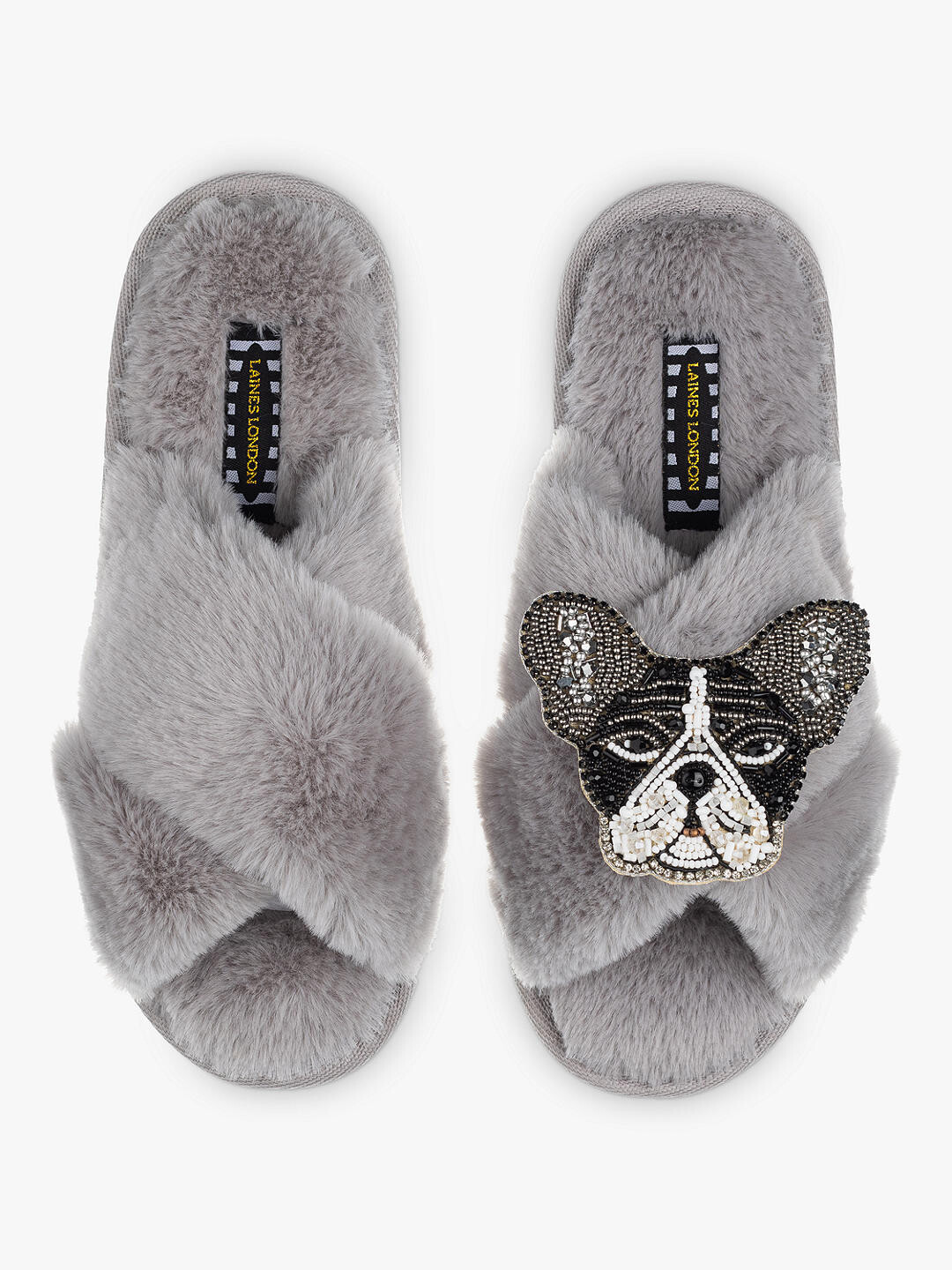

Тапочки Laines London Classic Coco из искусственного меха для собак, серые