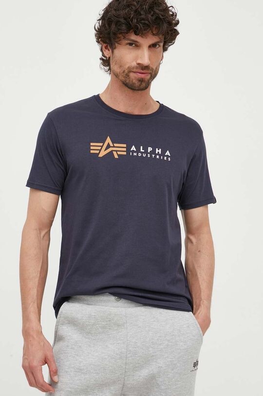 

Хлопковая футболка Alpha Label T Alpha Industries, темно-синий
