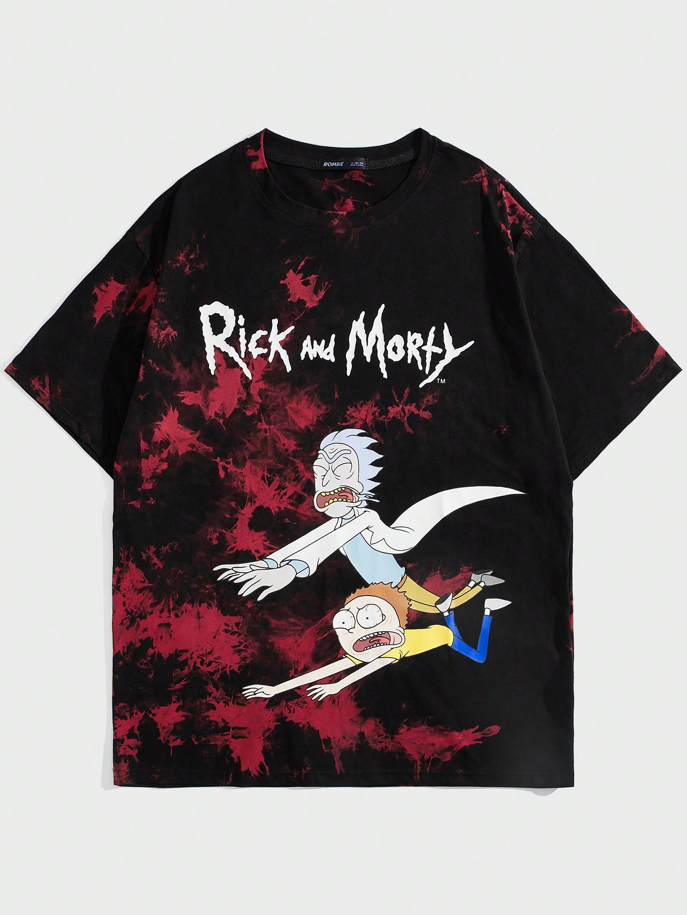 Рик и Морти | Мужская футболка ROMWE с мультяшным буквенным принтом для повседневного ношения весной и летом, многоцветный футболка рик и морти 11