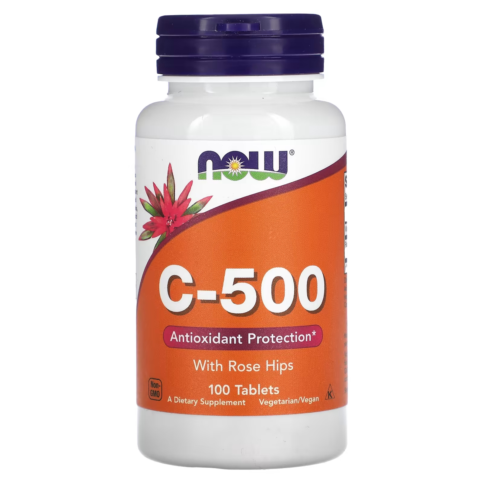 Витамин C-500 NOW Foods с шиповником, 100 таблеток now foods жевательный витамин c 500 со вкусом апельсинового сока 100 таблеток