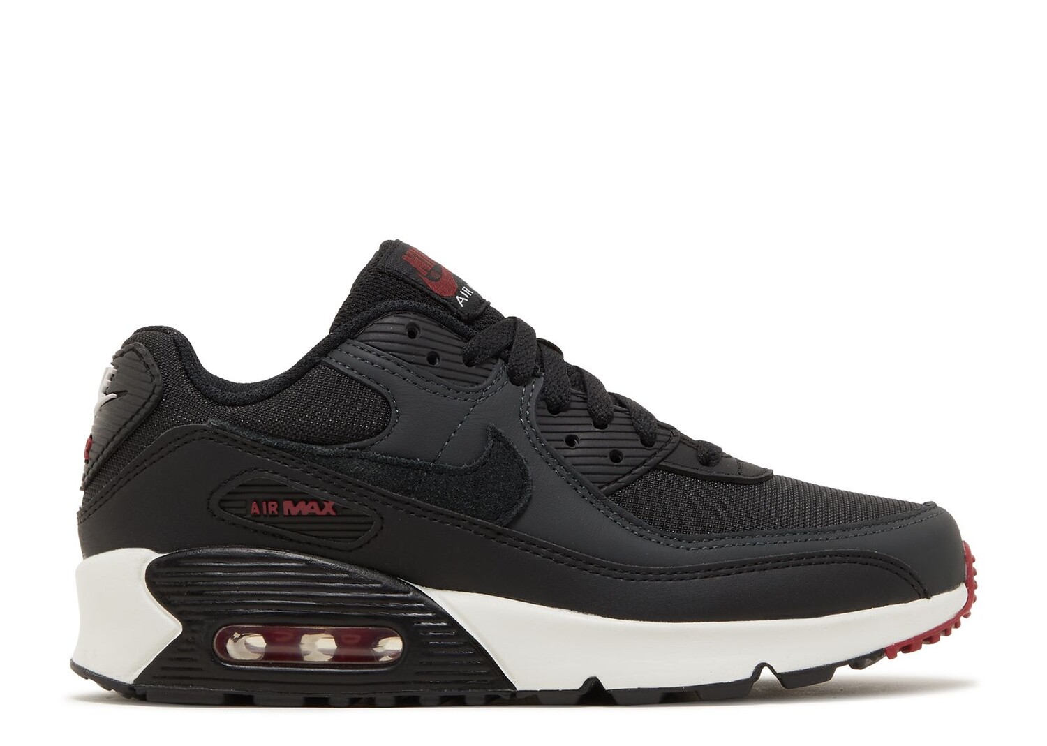 

Кроссовки Nike Air Max 90 Leather Gs 'Anthracite Team Red', черный