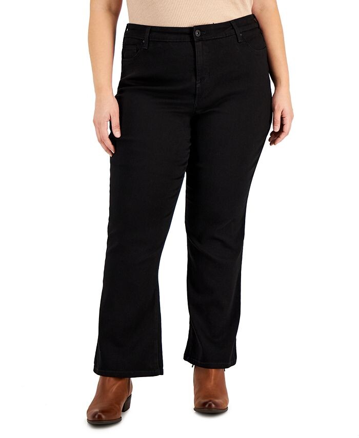

Плюс & Джинсы Bootcut с контролем живота для миниатюрных размеров Style & Co, черный