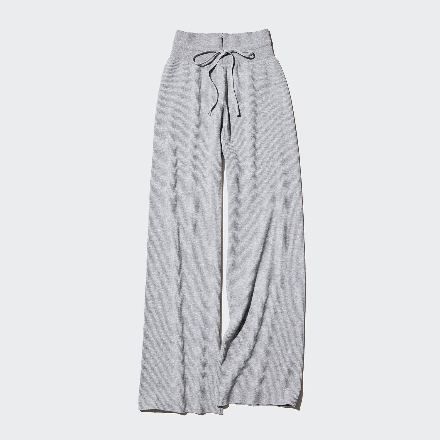 

Брюки UNIQLO трикотажные в рубчик удлиненные, серый