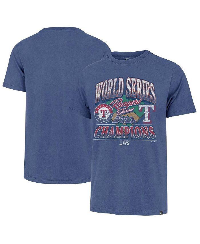 

Мужская футболка плей-офф чемпионов Мировой серии 2023 Royal Texas Rangers Franklin '47 Brand, синий