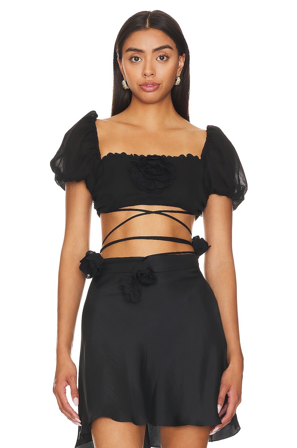 

Топ For Love & Lemons Adella, черный