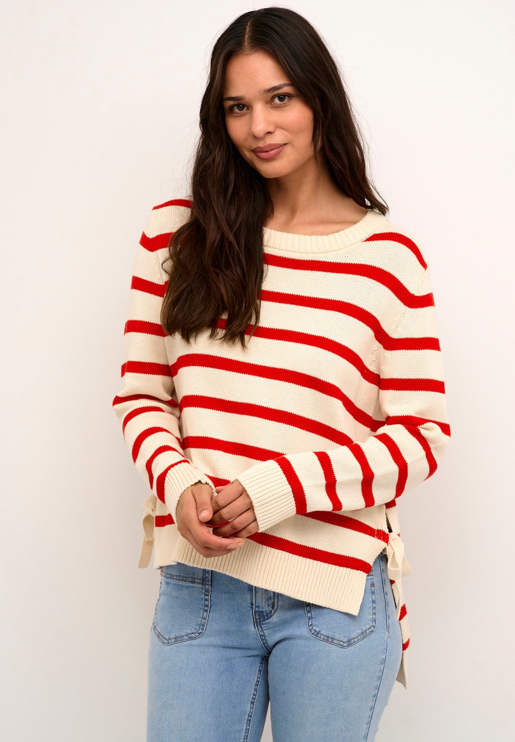 Вязаный свитер CUBITTA STRIPE Culture, цвет whitecap red stripe