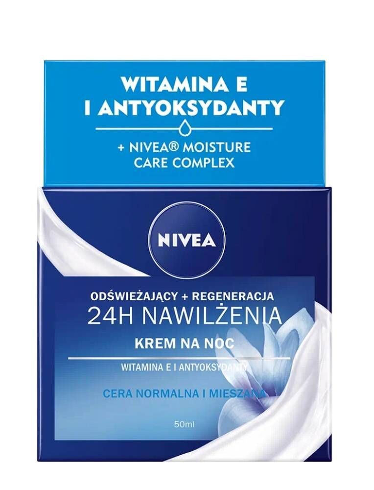

Ночной крем для лица Nivea 24H Nawilżenia + Regeneracja, 50 мл