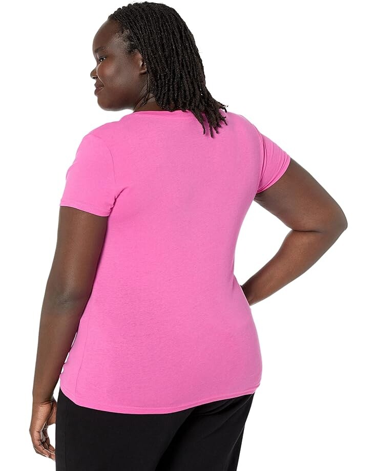 

Рубашка U.S. POLO ASSN. V-Neck Stripe Foil Graphic Tee Shirt, цвет Pink Pizazz
