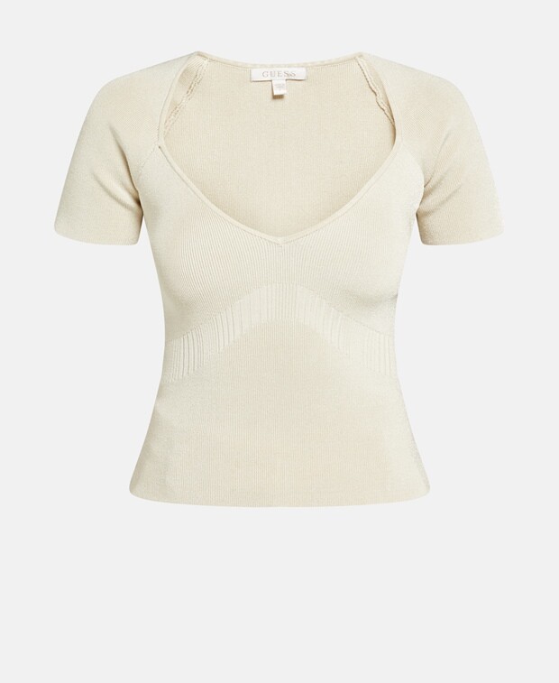 

Пуловер с короткими рукавами Guess, экрю