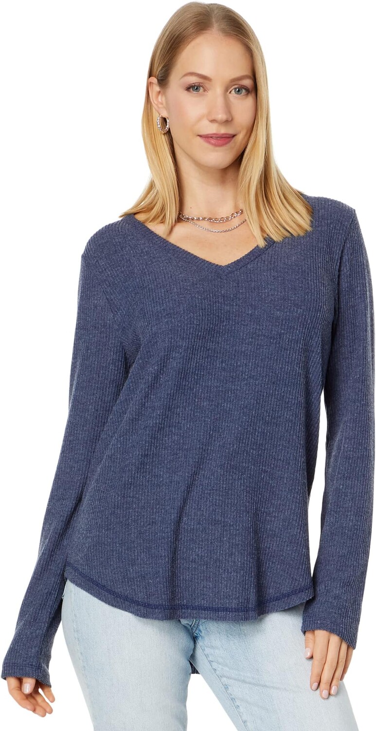 

Топ Dylan by True Grit Long Sleeve V-Neck, цвет Catalina Blue