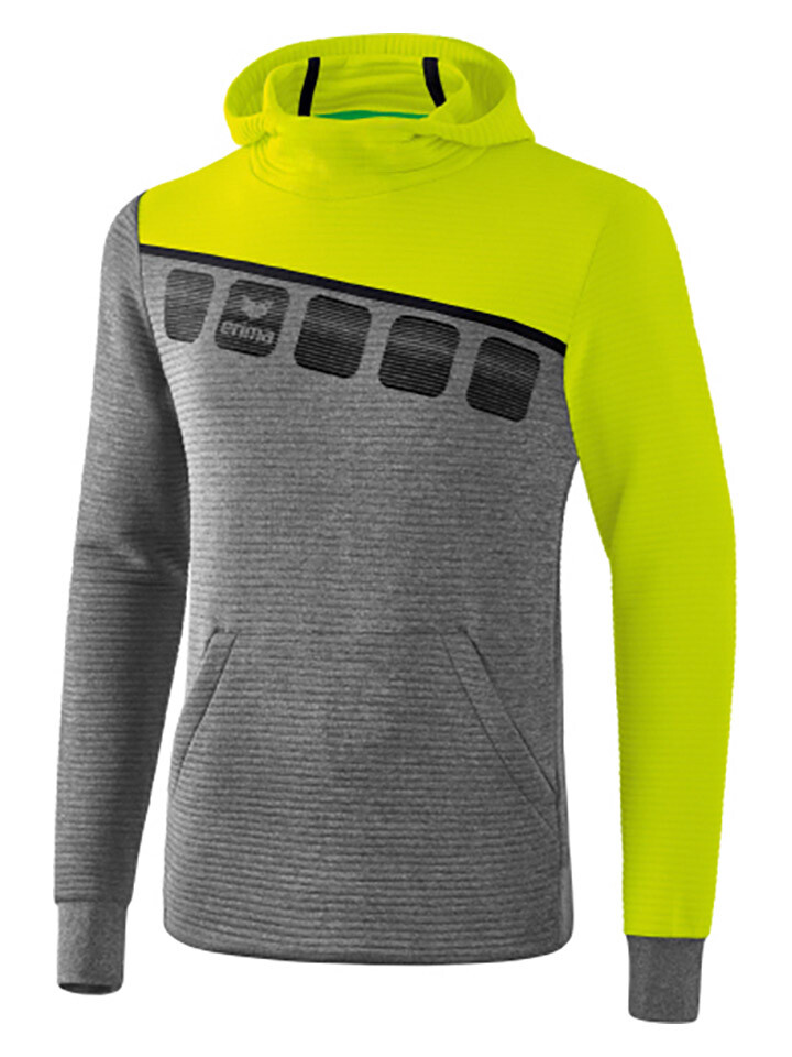 

Толстовка erima Hoodie 5 C, цвет Grau/Limette