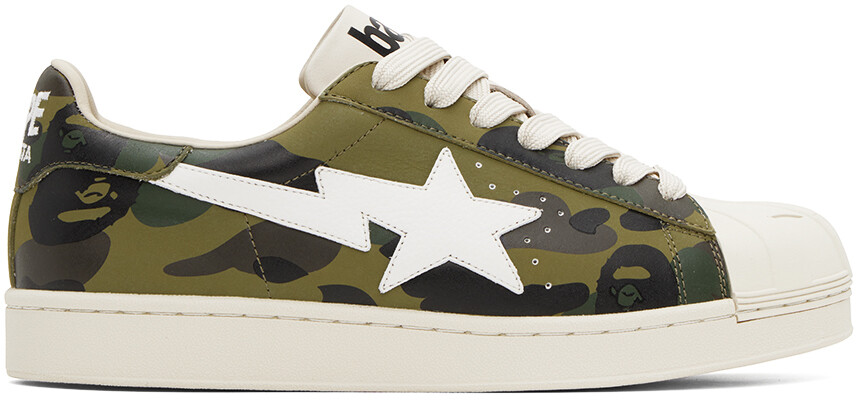 

Кроссовки Green Skull Sta 1st с камуфляжным принтом BAPE
