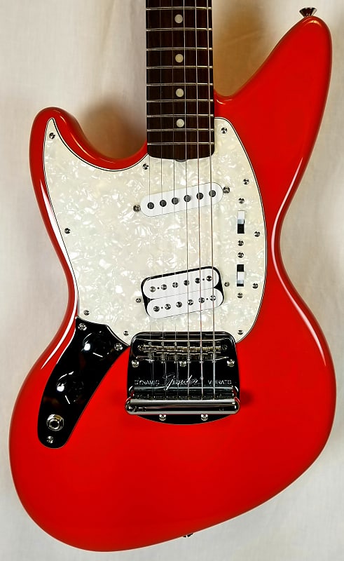 мешок для cменной обуви музыка kurt cobain 311189 Электрогитара Fender Kurt Cobain Jag-Stang Left-Hand Electric Guitar, Rosewood Fingerboard, Fiesta Red