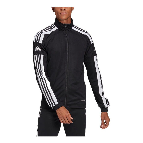 Куртка Men's adidas Stripe Printing Logo Zipper Stand Collar Jacket Black, черный