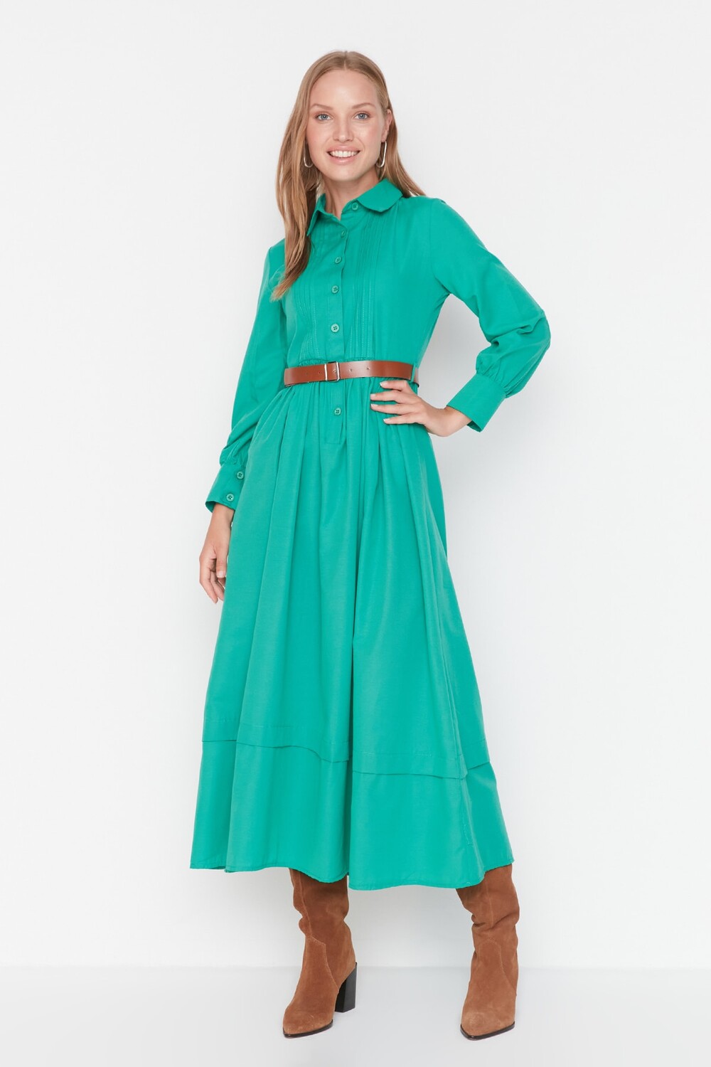 

Платье - Зеленое - Фигуристка Trendyol Modest, зеленый