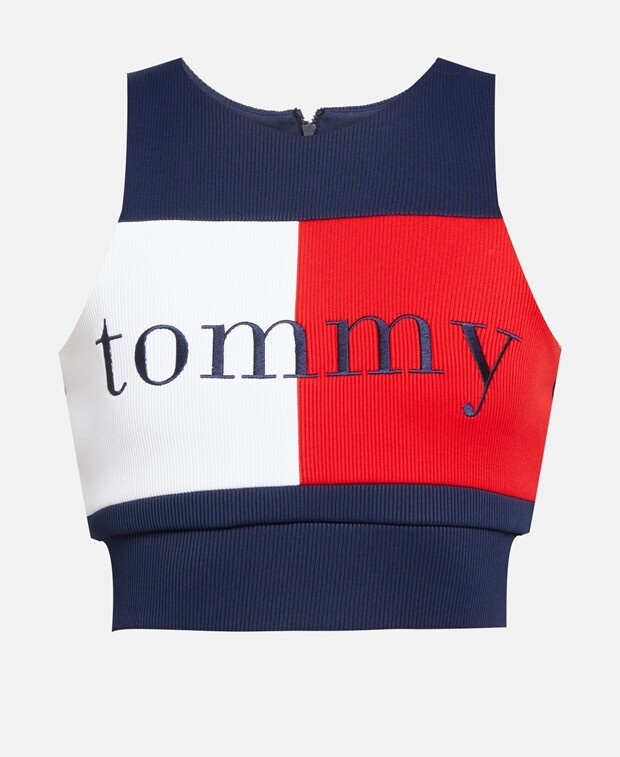 

Укороченный топ Tommy Hilfiger, темно-синий