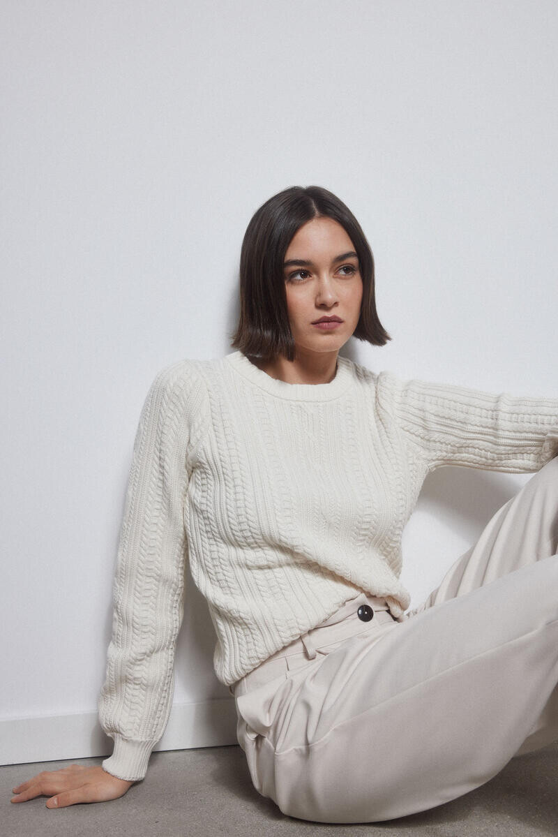 

Кабельный свитер Pedro del Hierro, бежевый