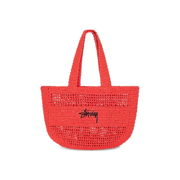

Сумка-тоут Stussy Raffia Tote Bag, красный