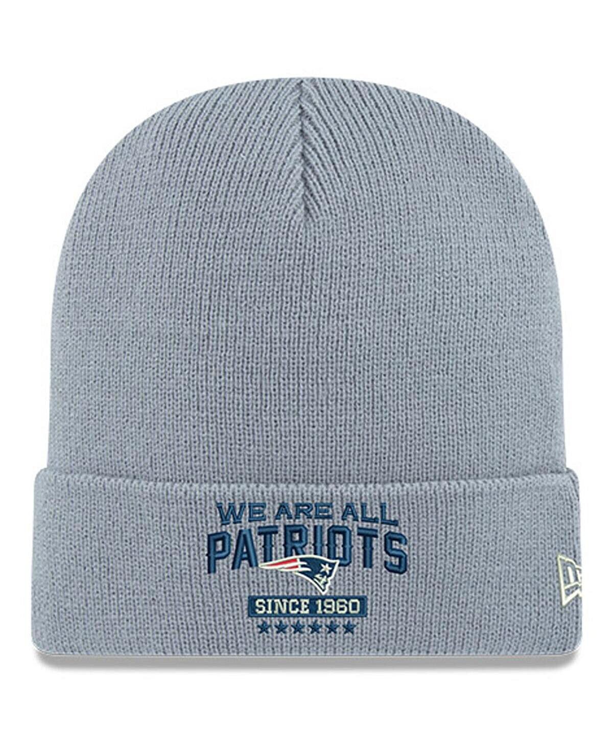 

Мужская серая вязаная шапка с манжетами New England Patriots We Are All Patriots New Era