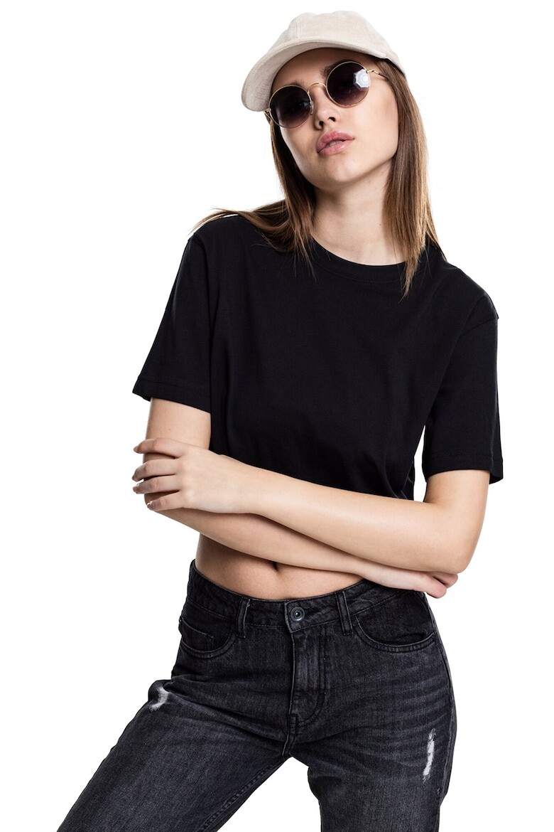 

Короткая футболка оверсайз с заниженными рукавами Urban Classics, черный