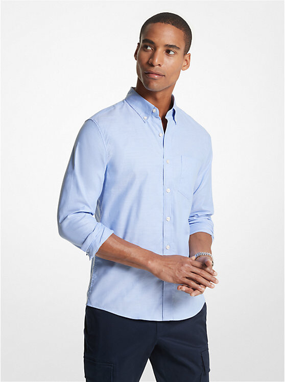 

Рубашка Оксфорд из эластичного хлопка Michael Kors Mens, синий