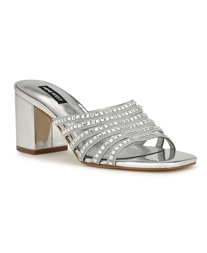 

Женские босоножки без шнуровки с украшением Nine West, серебро