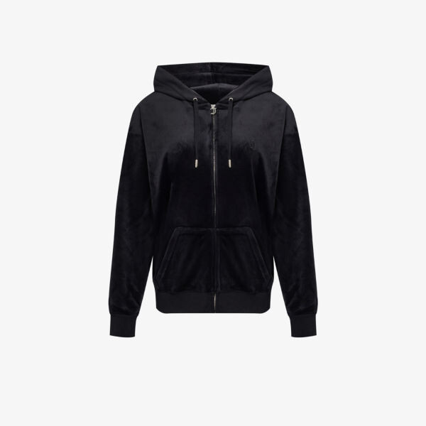 

Велюровая толстовка halan с вышитым логотипом Juicy Couture, черный